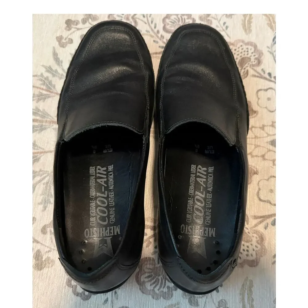 Mephisto Edlef Men's Loafers Black Leather Slip-on Shoes Size 9.5 US / 9 UK